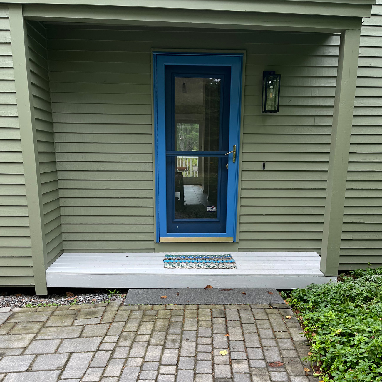 blue door green walls